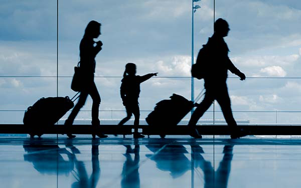 Family at the airport